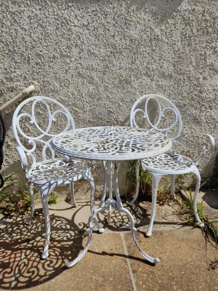 White Garden Table