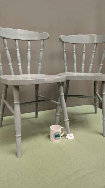 Pair Vintage Farmhouse Style Chairs