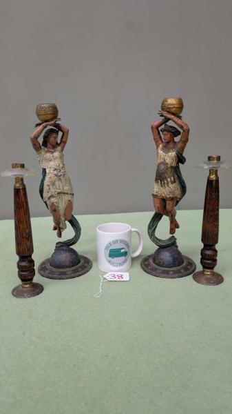 Pair of Roman Figure Candlesticks