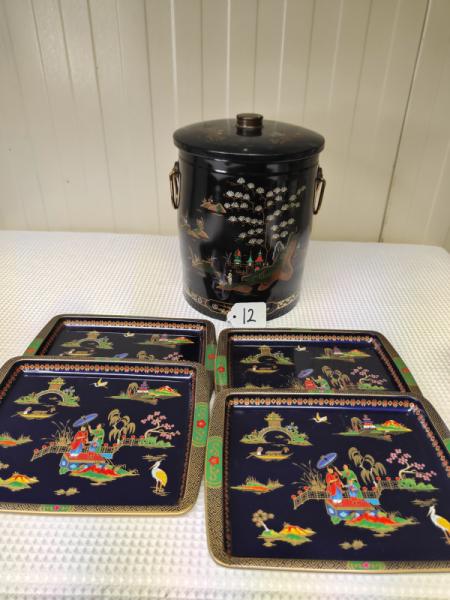 Chinoiserie ice Bucket etc.