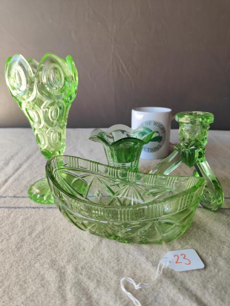Art Deco Green Glass